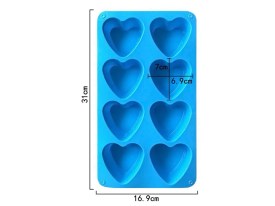 Molde silicona 8 corazones